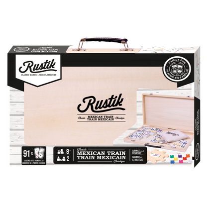 Rustik Deluxe Wood Case: Mexican Train Game