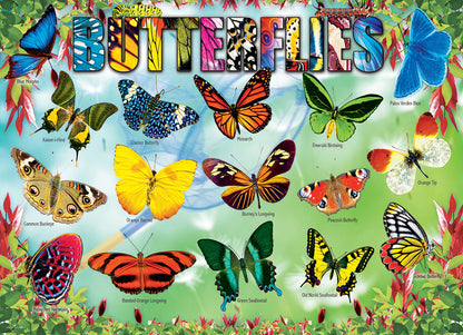 Puzzle: Educational Charts for Kids - Garden Butterflies