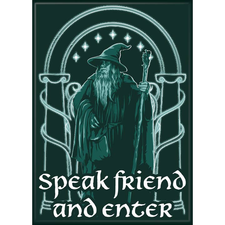 Ata-Boy Magnets: Refrigerator Magnet - 2.5" x 3.5" - Lord of the Rings - Gandalf - Speak Friend and Enter Doors of Durin