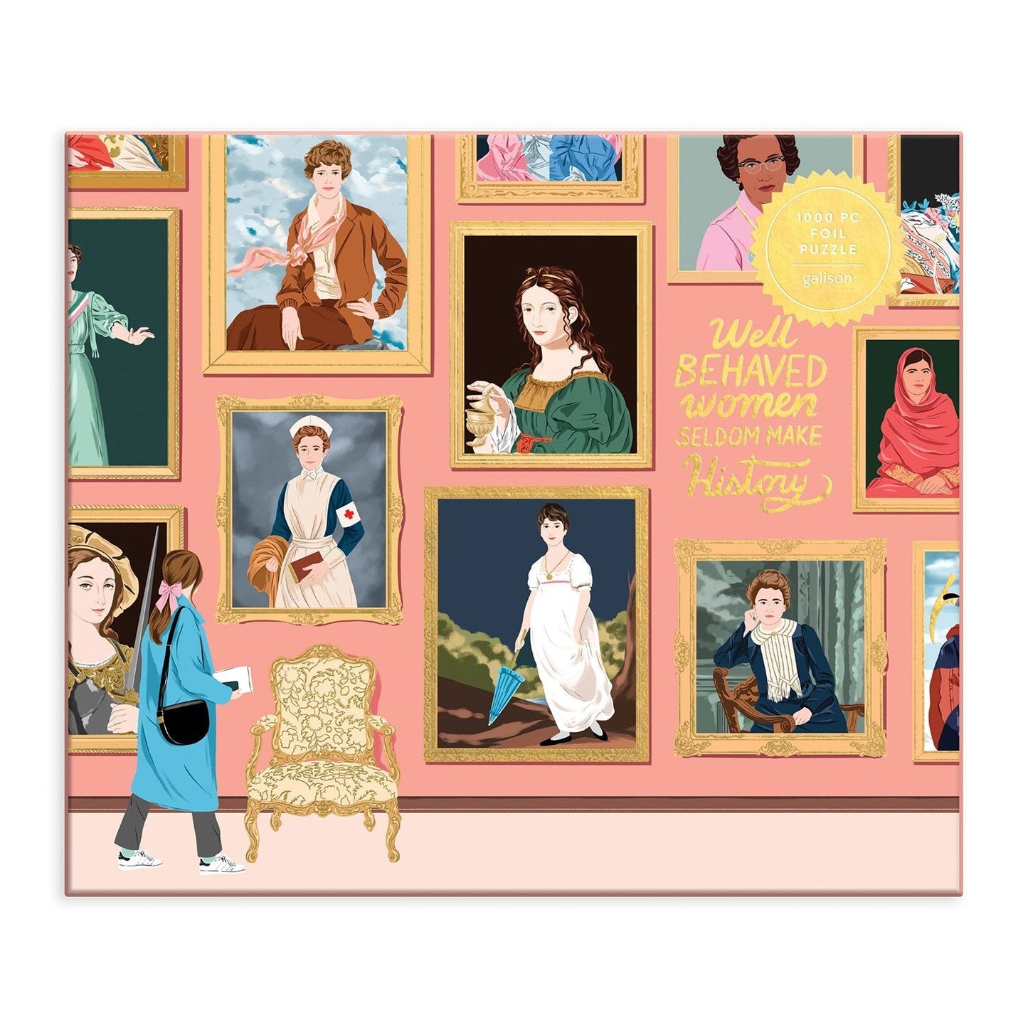 Galison Puzzles: Foil Puzzle - 1000 Pieces - Herstory Museum