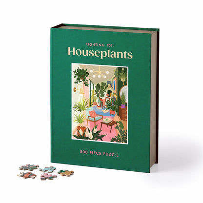 Galison Puzzles: Book Puzzle - 500 Pieces - Lighting 101 - Houseplants