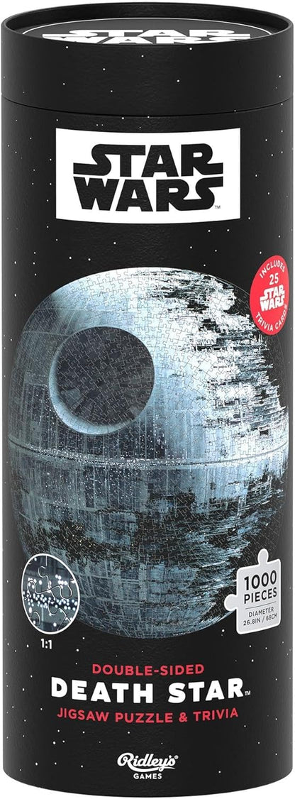 Ridley's Games Puzzles: Jigsaw Puzzle & Trivia - Double-Sided - 1000 Pieces - Star Wars - Death Star