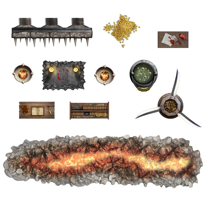 Battle Mats: Add On Scenery - Dungeon Decorations