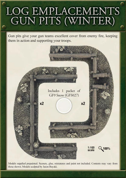 Flames of War: Log Emplacements Gun Pits - Winter